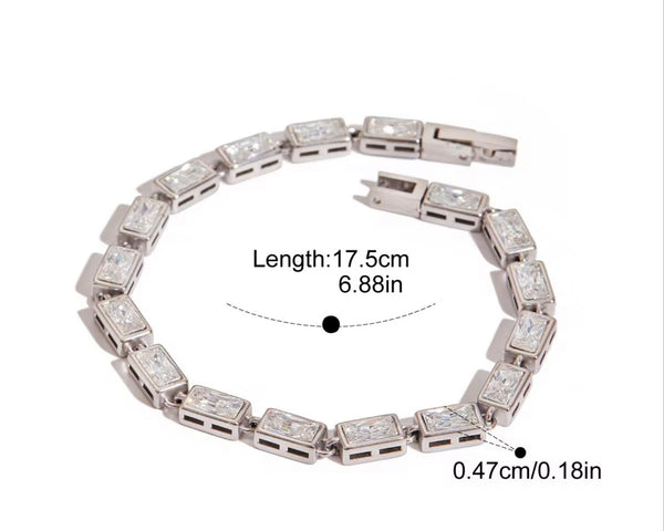 Rectangle tennis bracelet