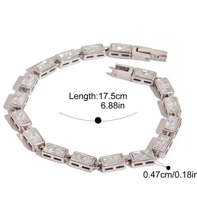 Rectangle tennis bracelet