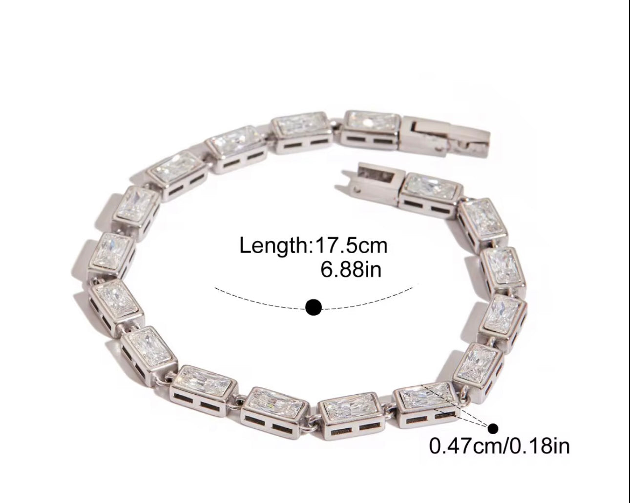 Rectangle tennis bracelet