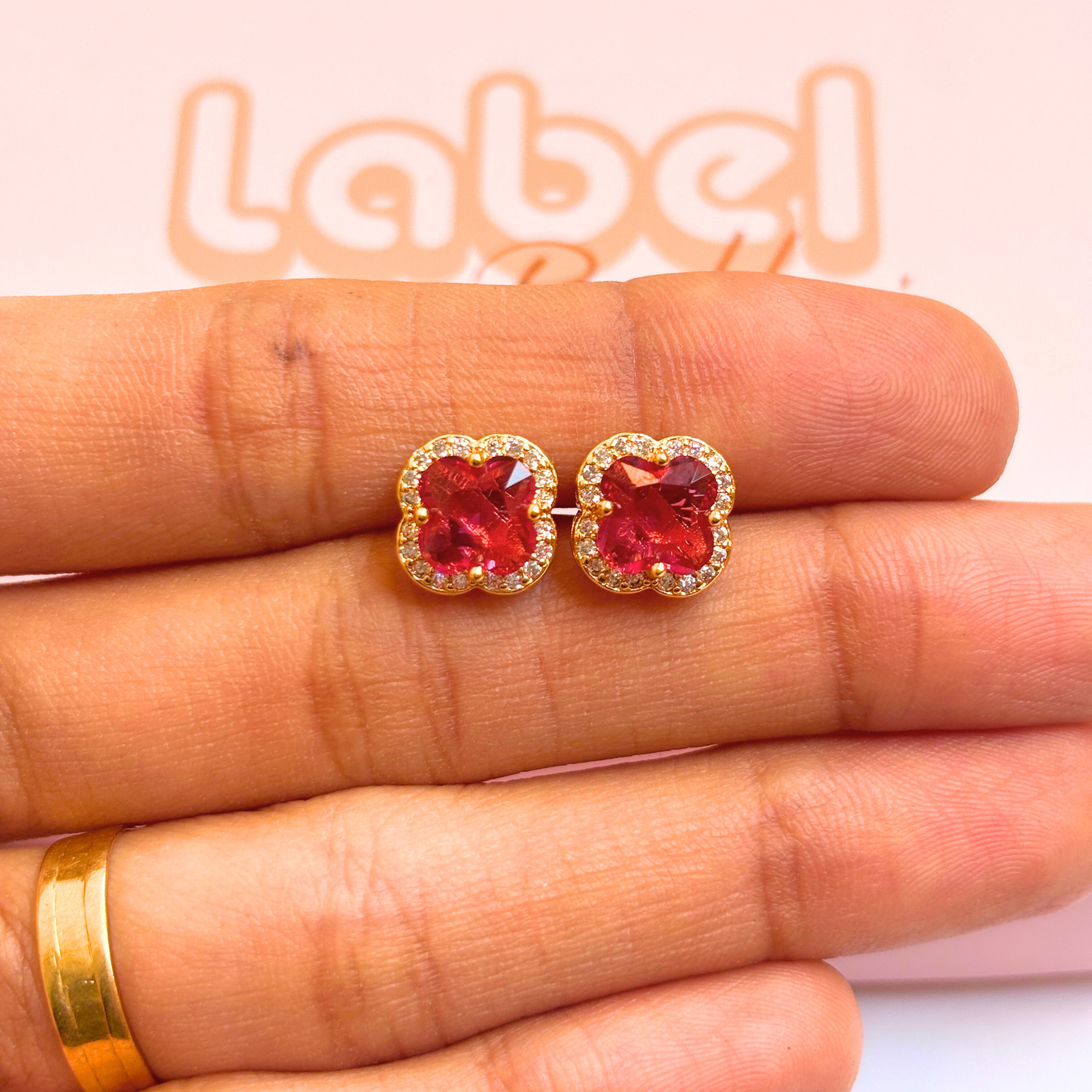 Clover Gemstone Studs