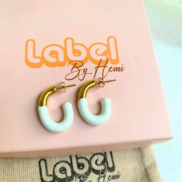 Half White Earring