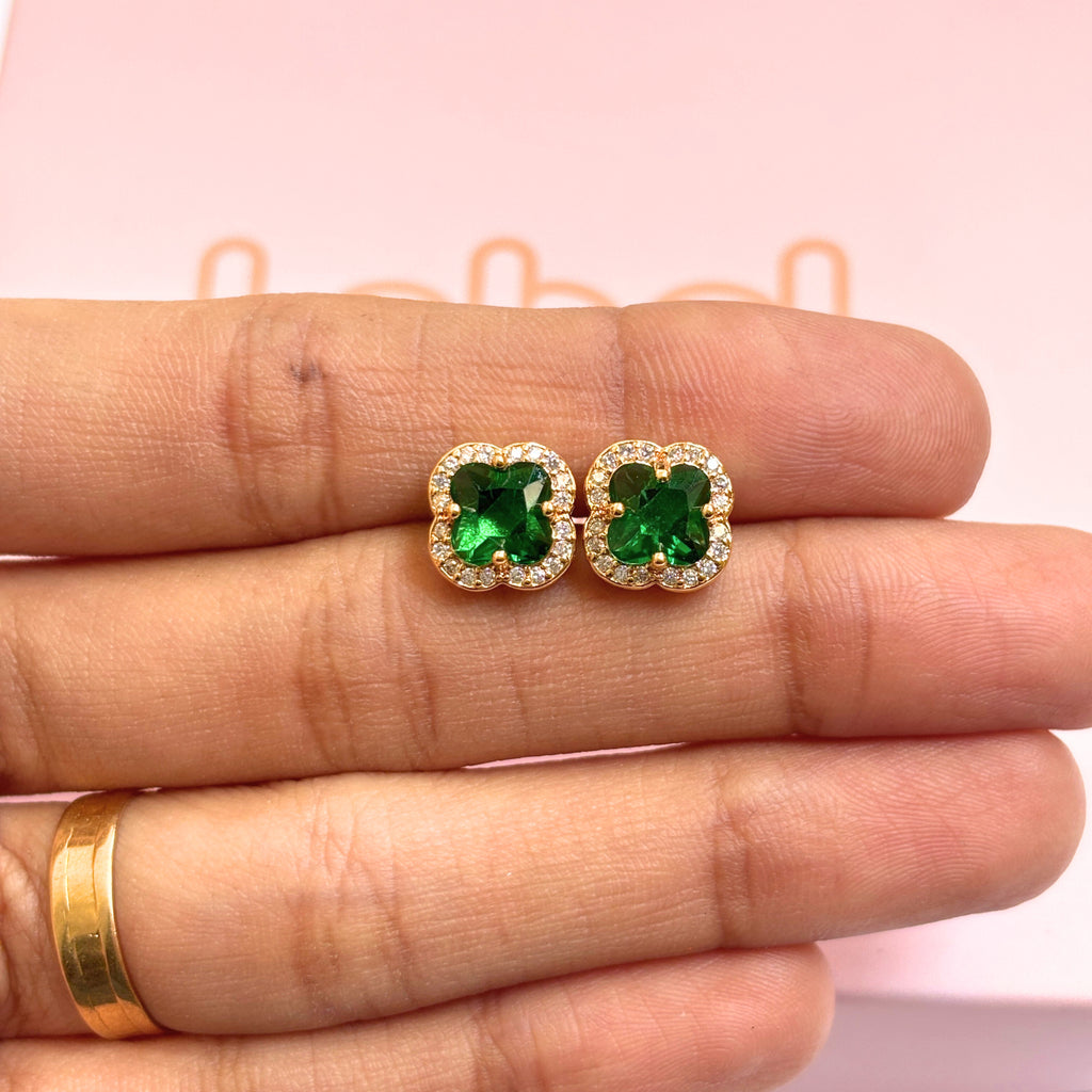 Clover Gemstone Studs