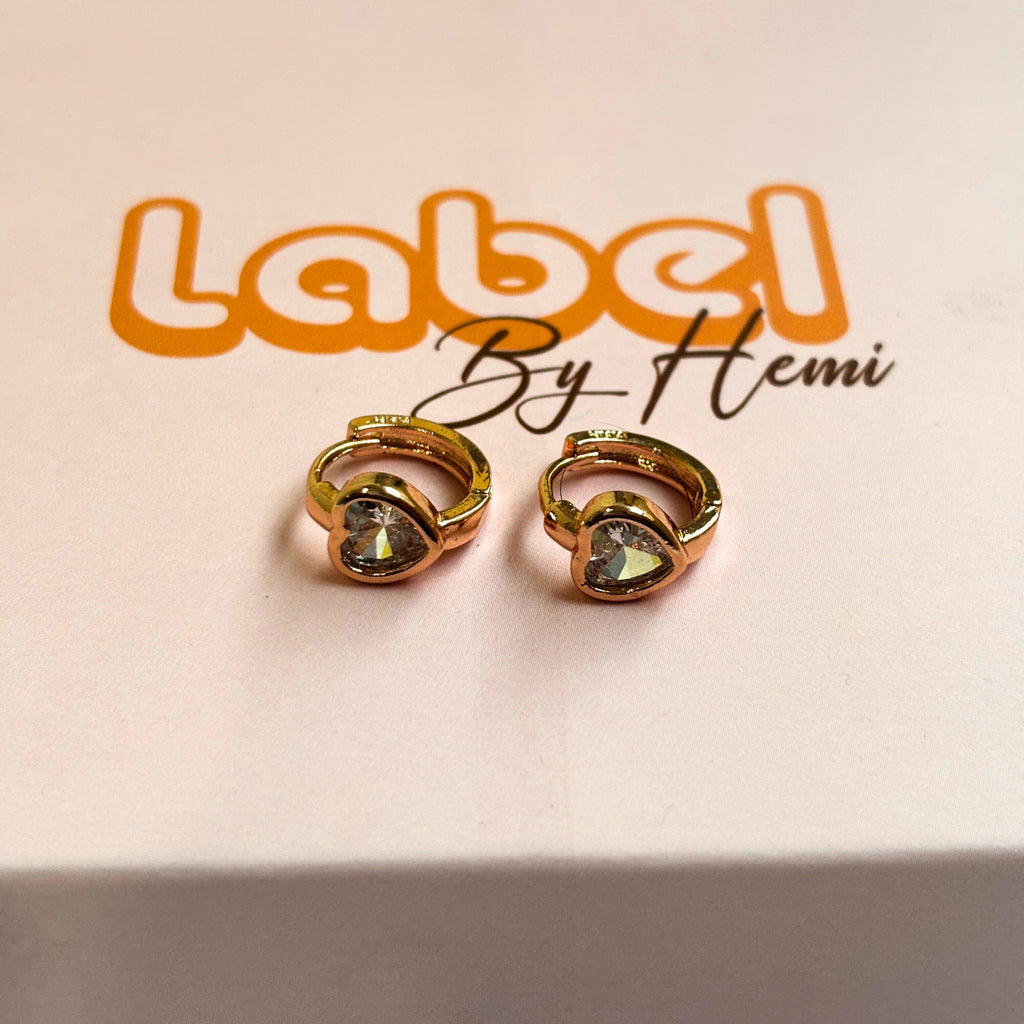 Heart Stone Minimal Hoops