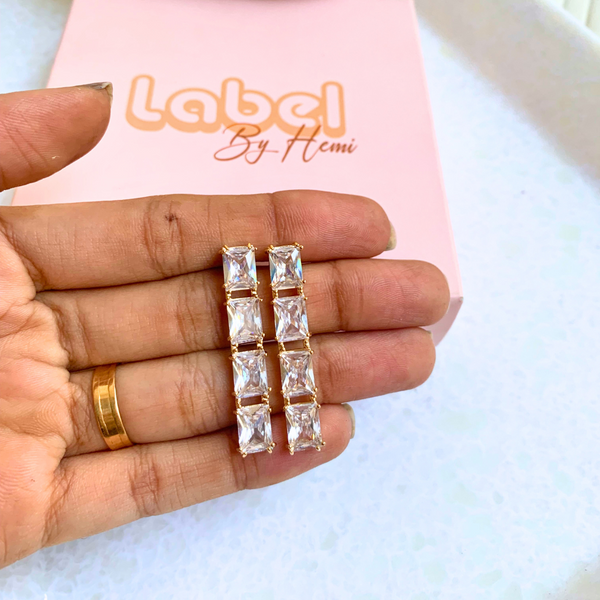 Rectangle Diamond Earring