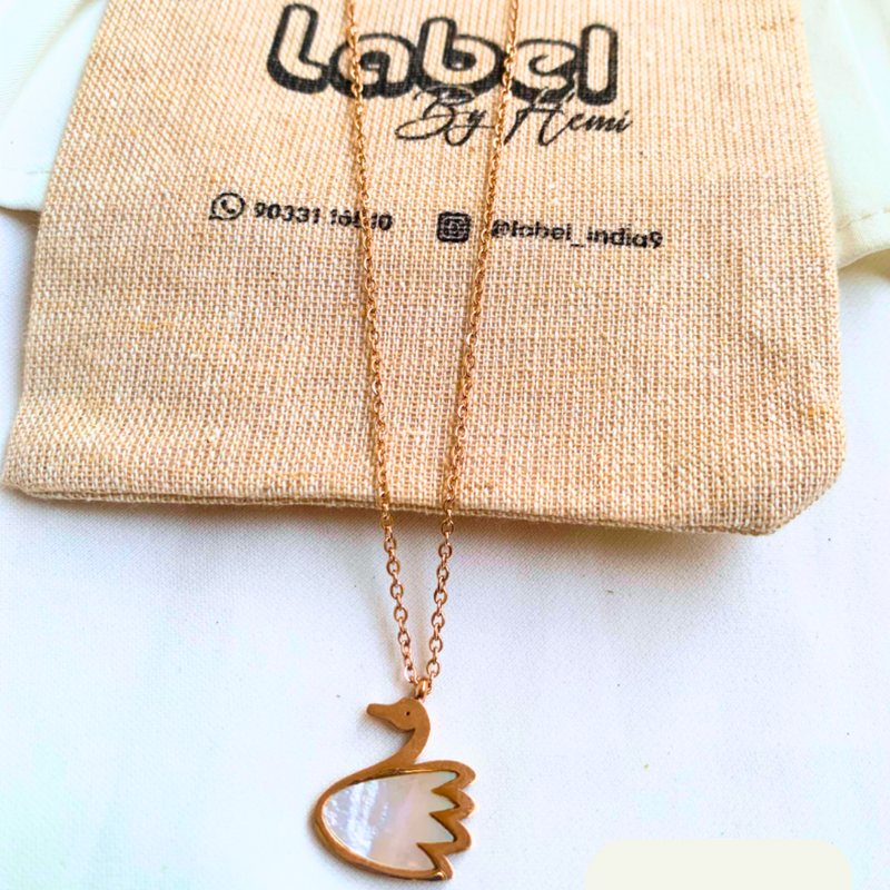 MOP White Swan Necklace