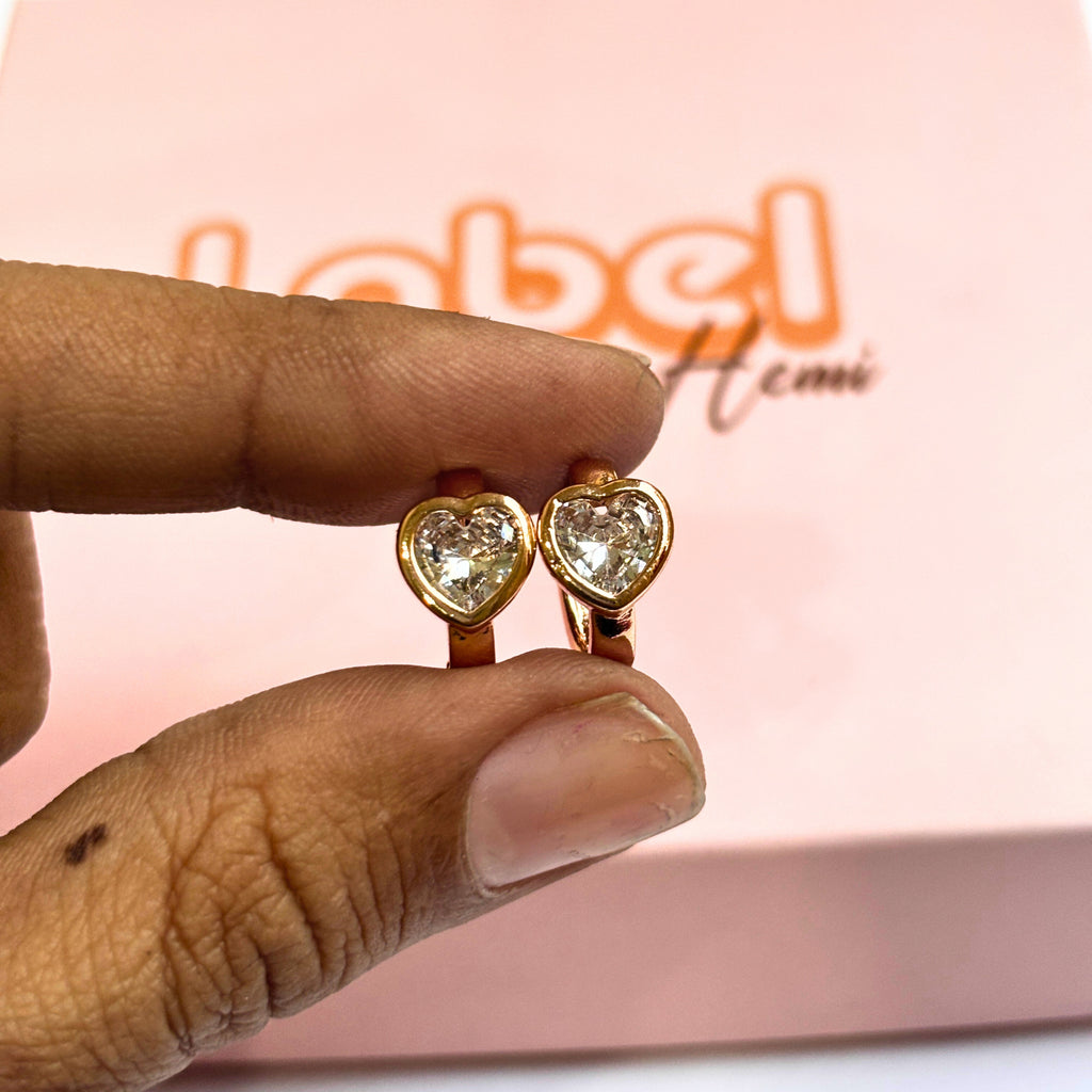 Heart Stone Minimal Hoops