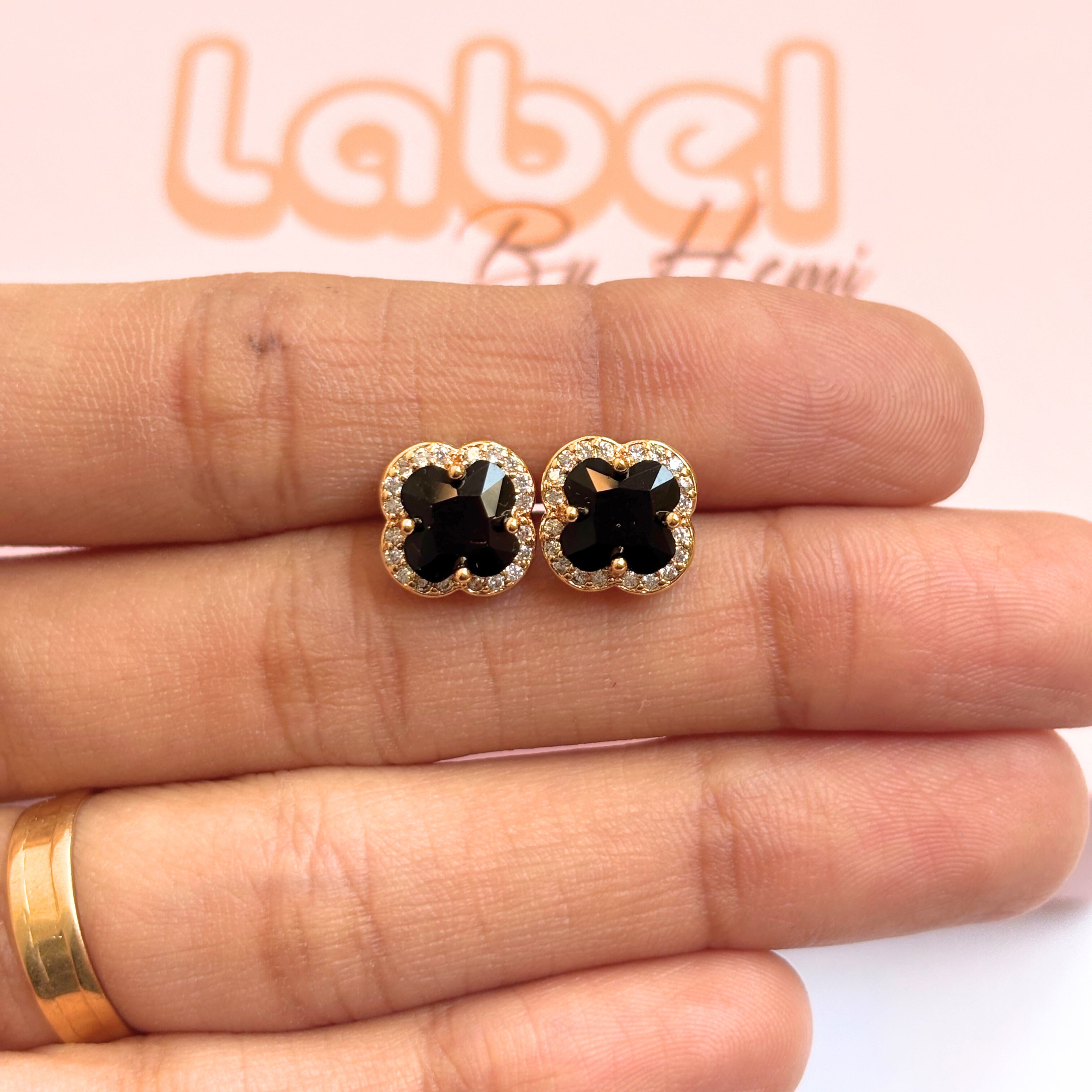 Clover Gemstone Studs