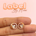 Heart halo studs
