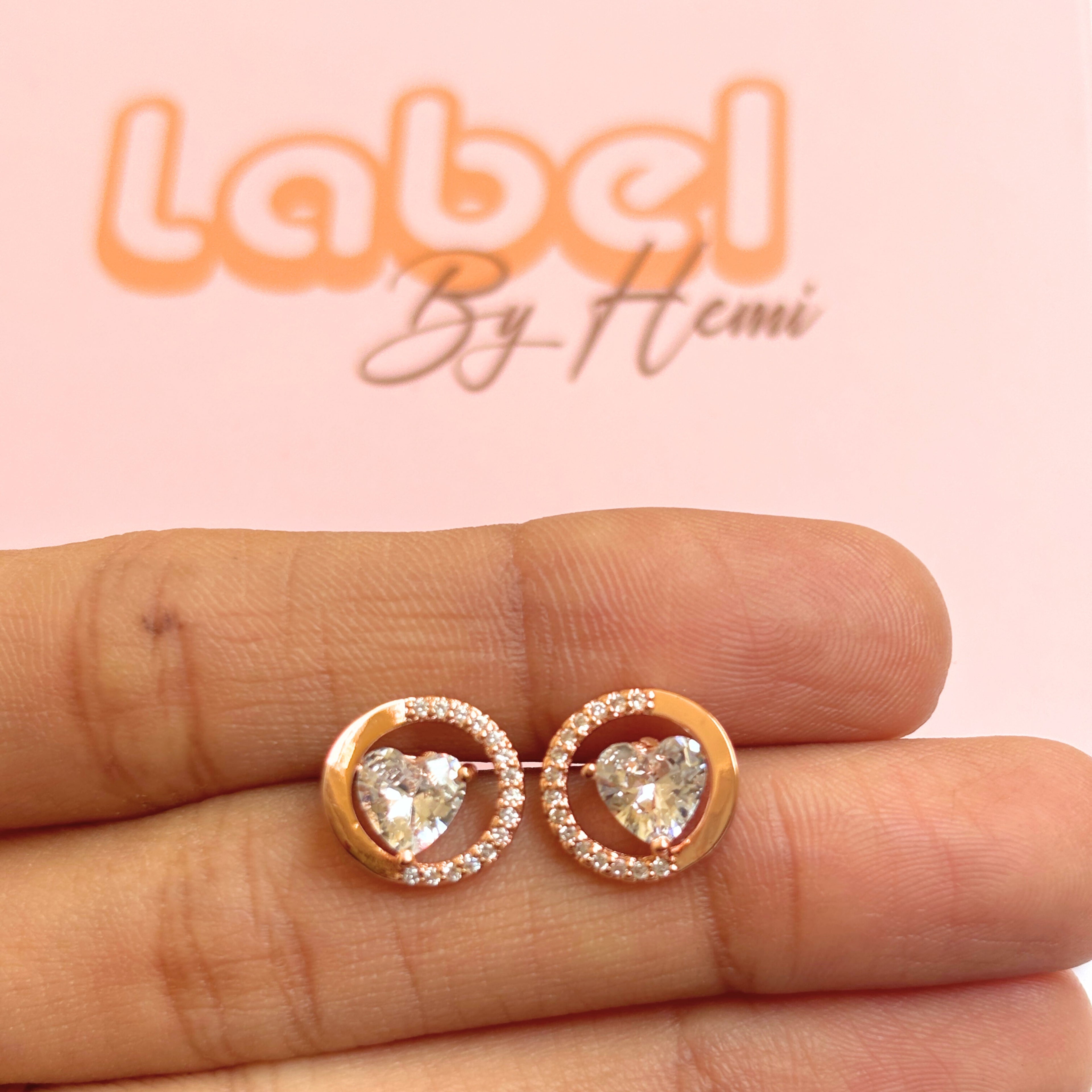 Heart halo studs