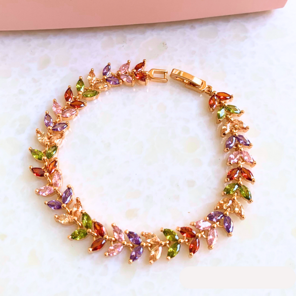 Multi Color Leaves Loose Bracelet