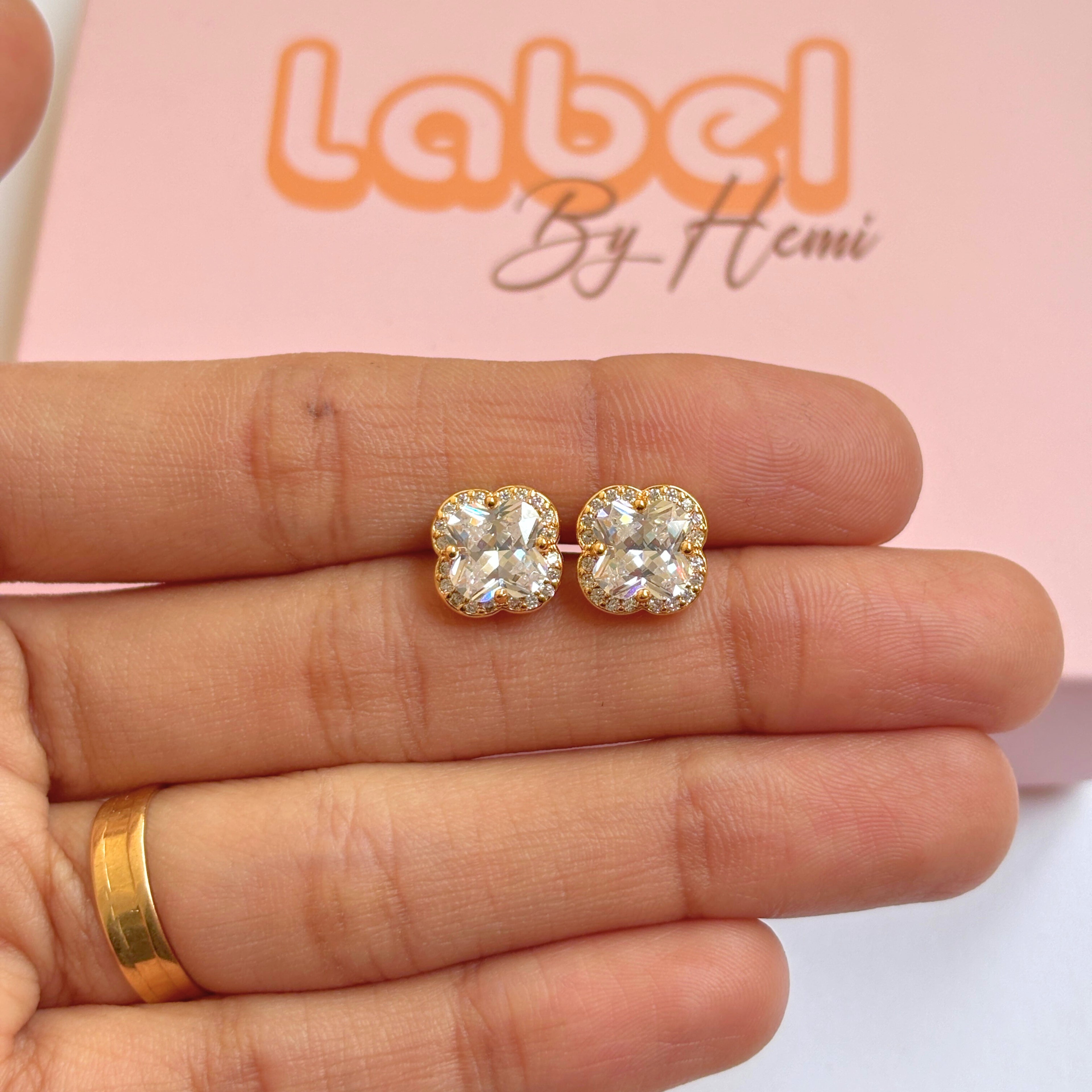 Clover Gemstone Studs