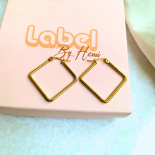 Square Gold Hoops