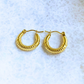 Round Pleated Gold Hoops
