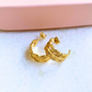 Leaf Link Gold Hoops