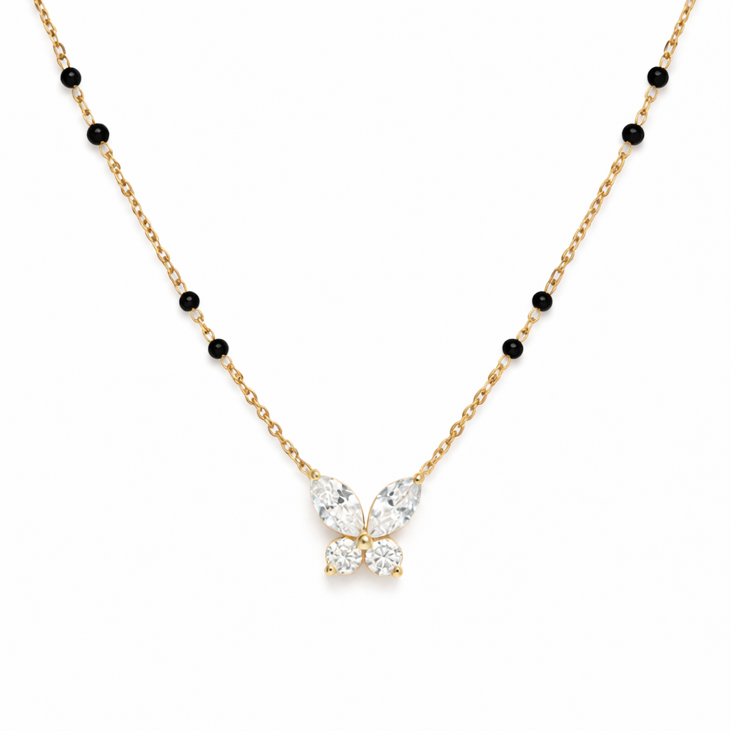 Butterfly small bead mangalsutra
