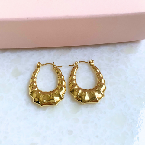 Pinched Gold Hoops