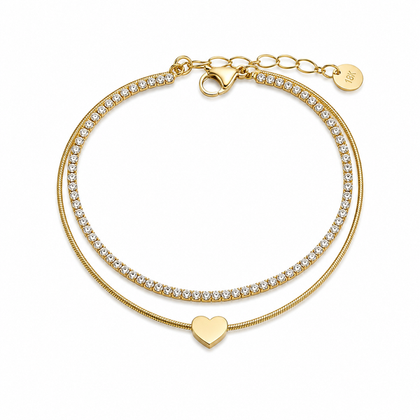 Heart tennis bracelet