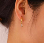 Rectangle stone Hoops