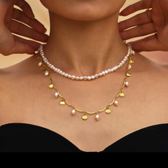 Shell pearl charm Necklace