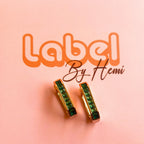 Rectangle emerald hoops