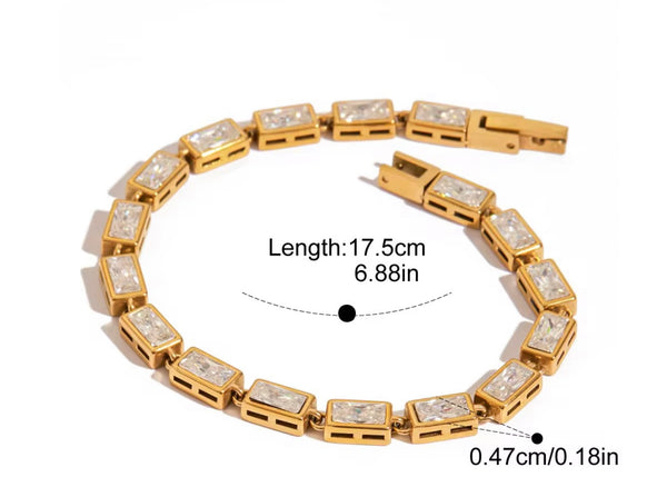 Rectangle tennis bracelet