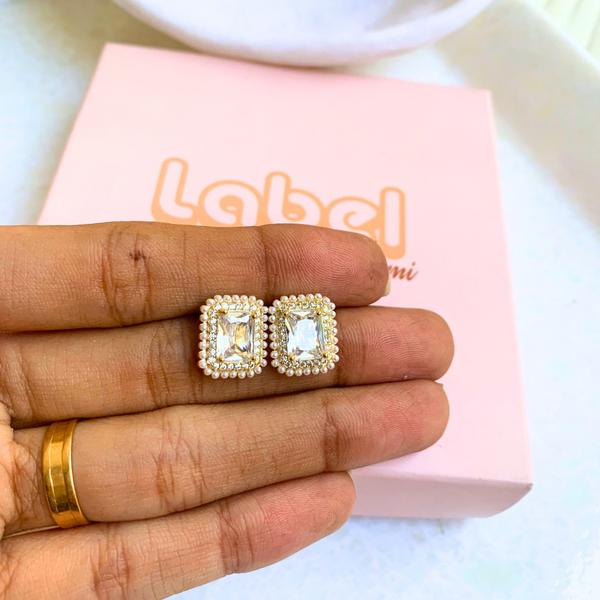 Diamond Rectangle Studs