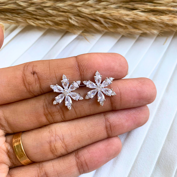 Silver Flower Studs
