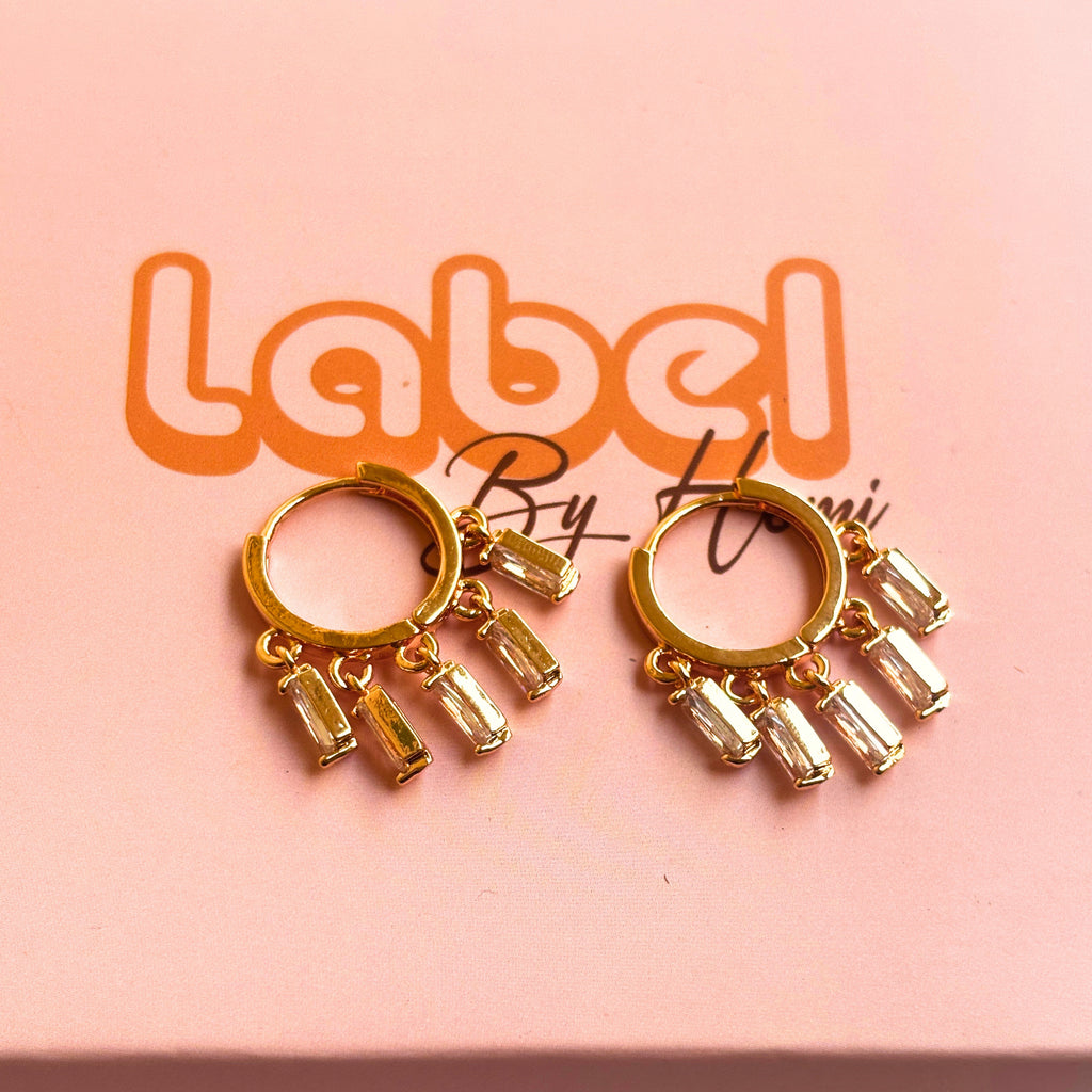 Rectangle charm hoops