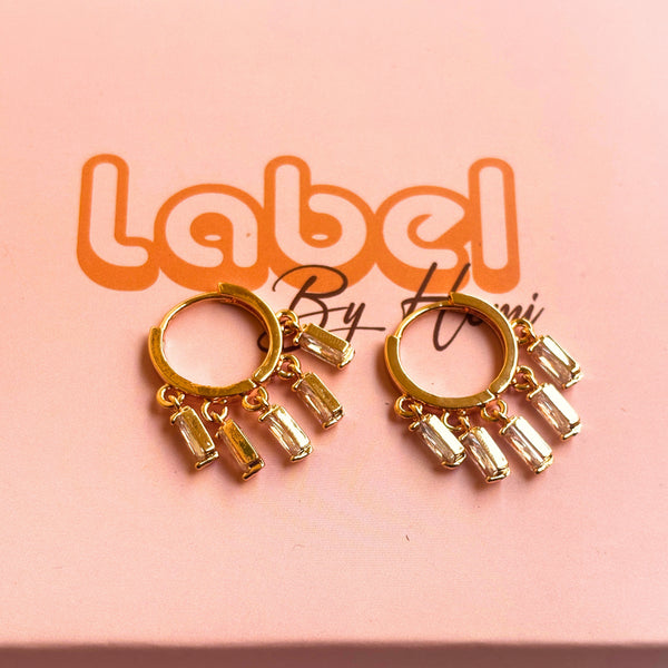 Rectangle charm hoops
