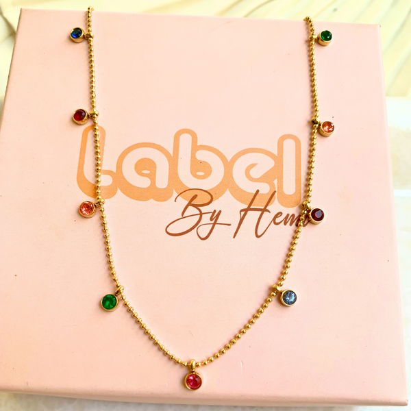 Round Multi Stone Necklace