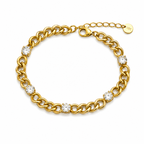 Soliatire link bracelet