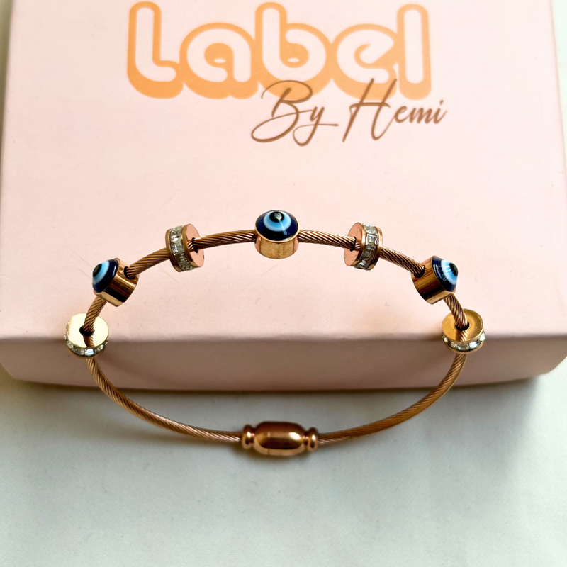 Evil eye Pipe Bracelet
