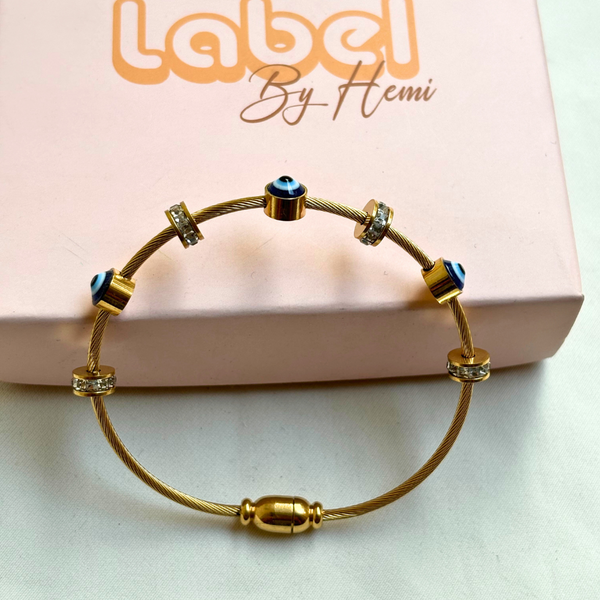 Evil eye Pipe Bracelet