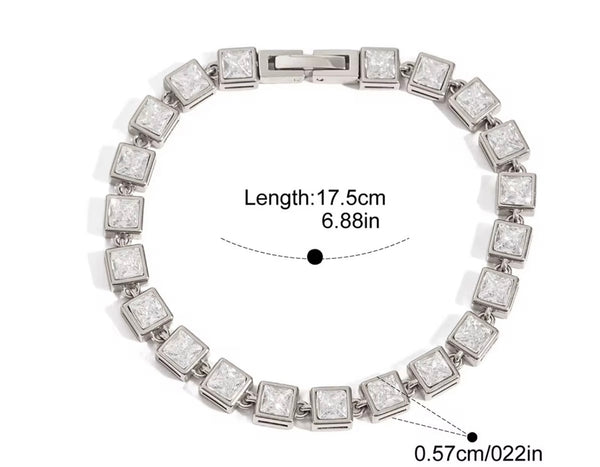 Square tennis bracelet