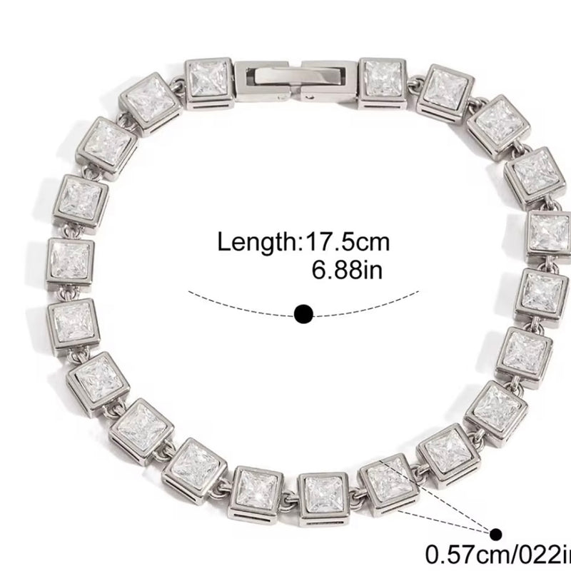 Square tennis bracelet