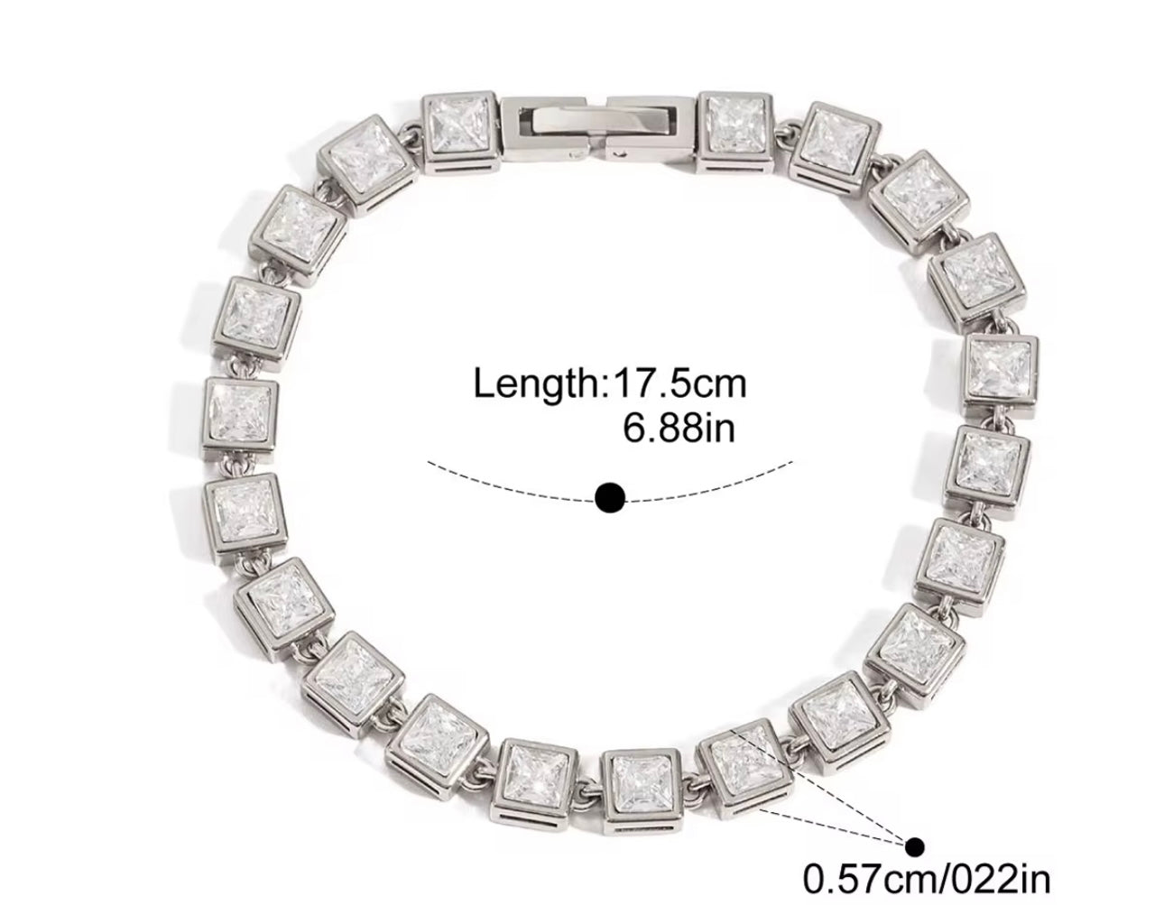 Square tennis bracelet
