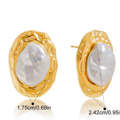 Oval pearl Earrings