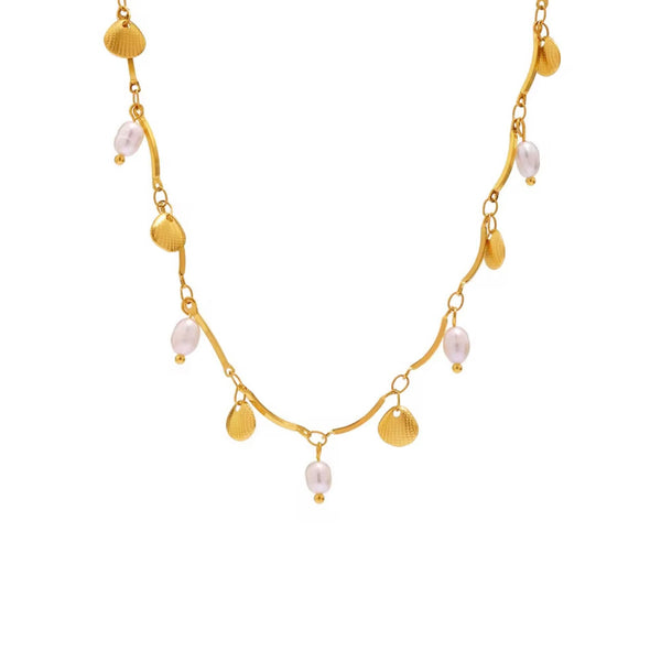 Shell pearl charm Necklace