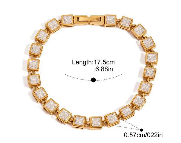 Square tennis bracelet
