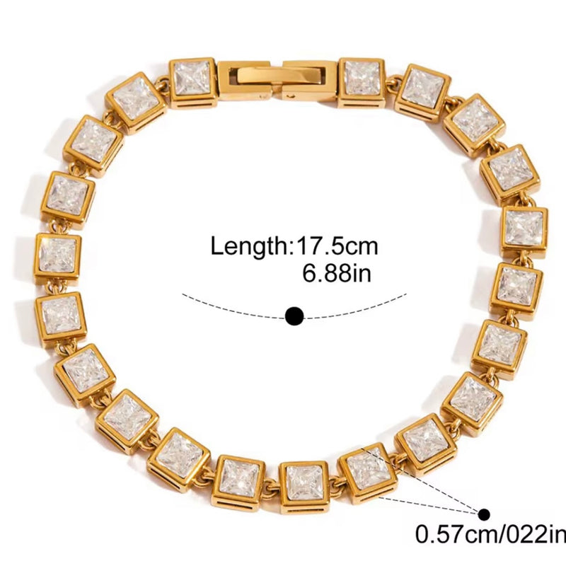 Square tennis bracelet