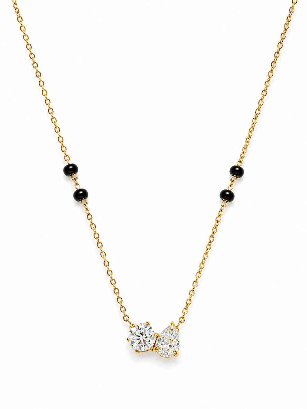 Two stone Black beads mangalsutra