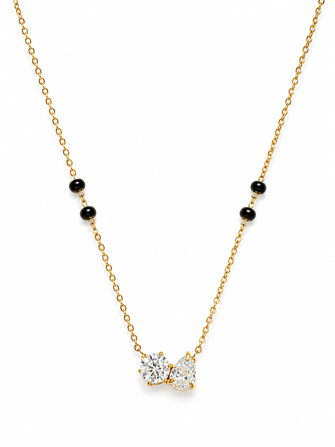 Two stone Black beads mangalsutra