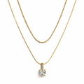 Soliatire layered Necklace