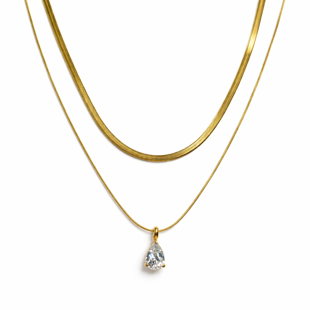 Almond layered Necklace