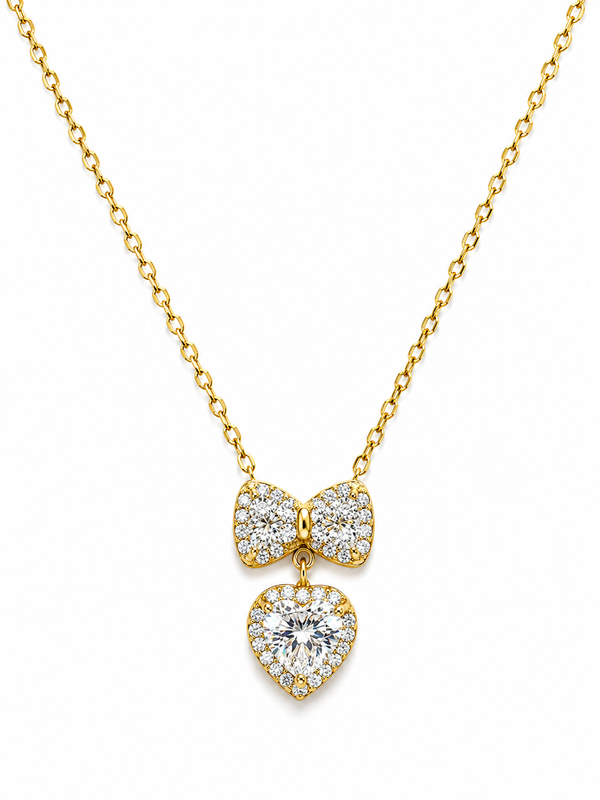 Velora Heart Bow Necklace