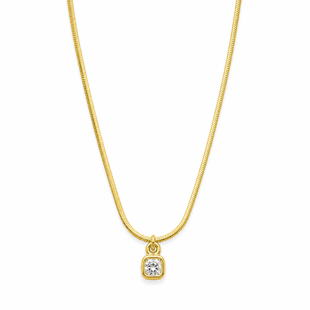Sleek Square Drop Necklace