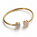 Dual Solitaire Gold Cuff