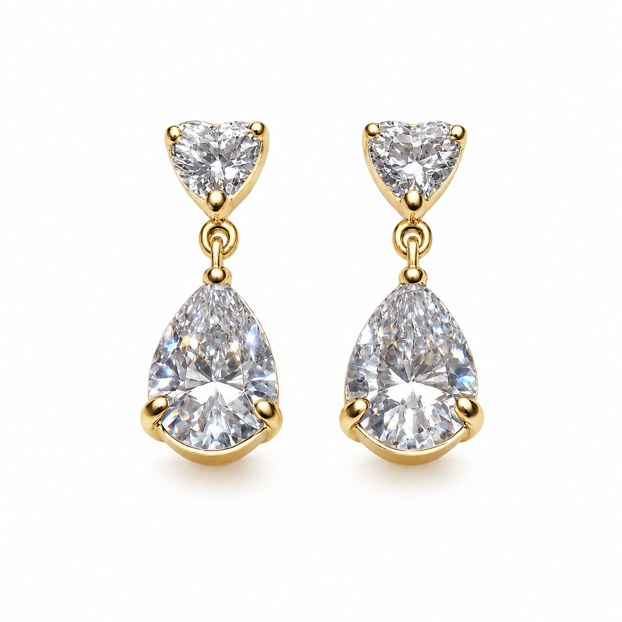 Heart drop studs