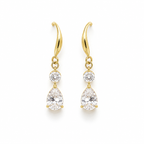 Gold pear earrings