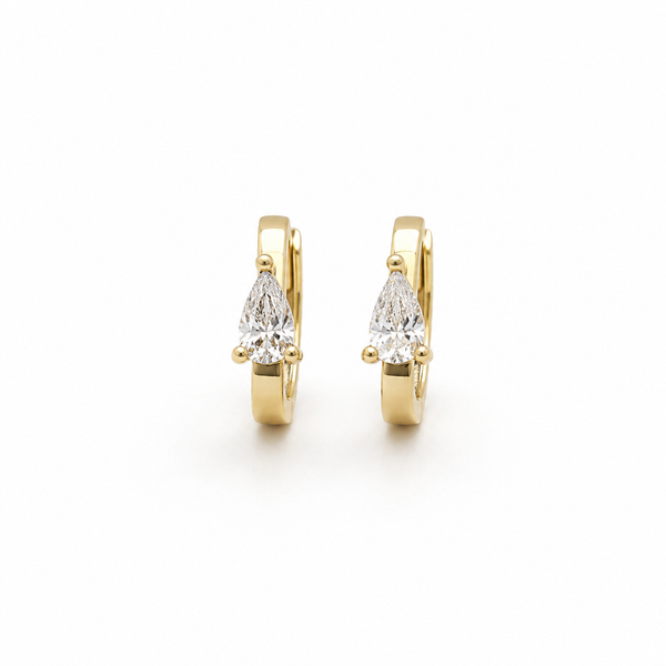 Almond stone Gold Huggie